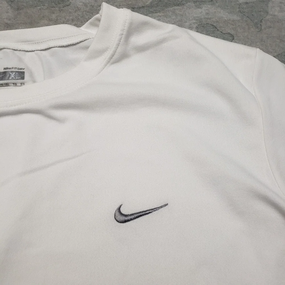 Nike Top Womens XL White‎ FitDry Short Sleeve Fitness Casual Tennis Gym Active